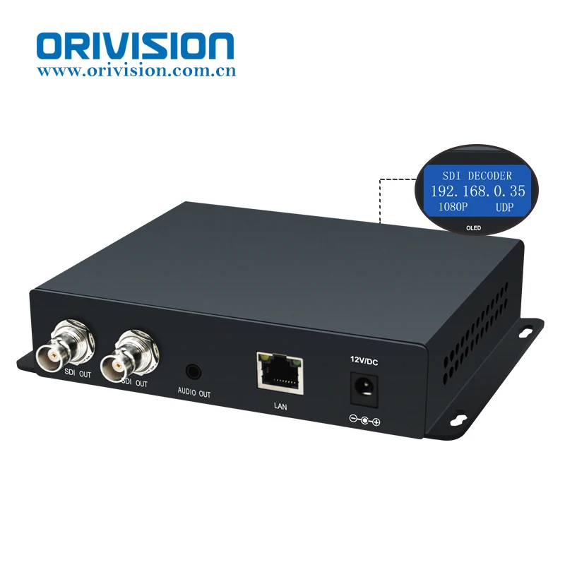 

ORIVISION HD 3G SDI Decoder IP Streaming To HD-SDI Audio Video Decoder H.265 H.264 Stream Decoder