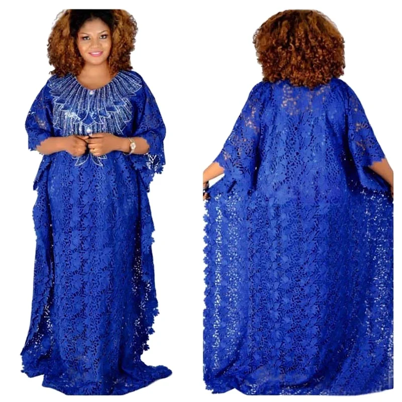 

african style ladies casual lace dresses plus size long sleeve dress abaya muslim