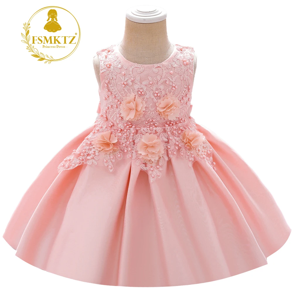 

Drop Shipping 2021 New Flower Baby Dress Toddler Pageant Girls Clothes Kids Princess Party Birthday Evening Dresses, Blue,pink, peach,green,champange,white