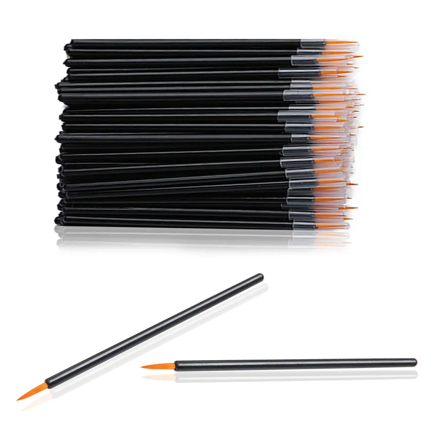 

Wholesale 50 Pack Eyeliner Brush White Tip Applicator Cosmetic Eye Wands Disposable Eyeliner Brush with Cover, Black,yellow