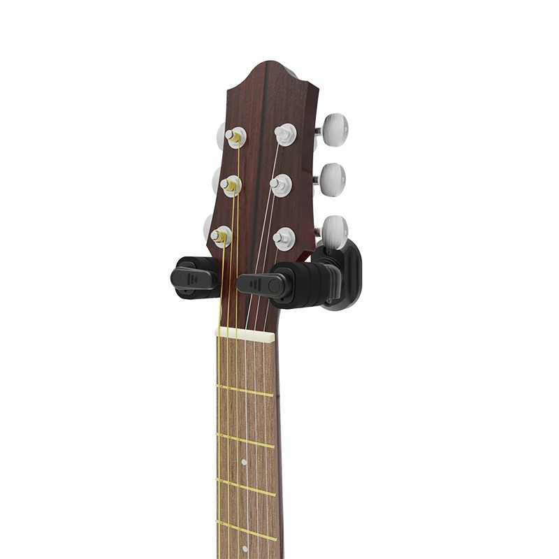 

Automatic lock guitar bass instrument hanger wall mount plastic guitar hook, Black