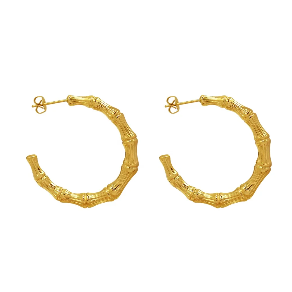 

New Designed Geometric Exaggerated Stainless Steel 18K Gold Plated Earrings
