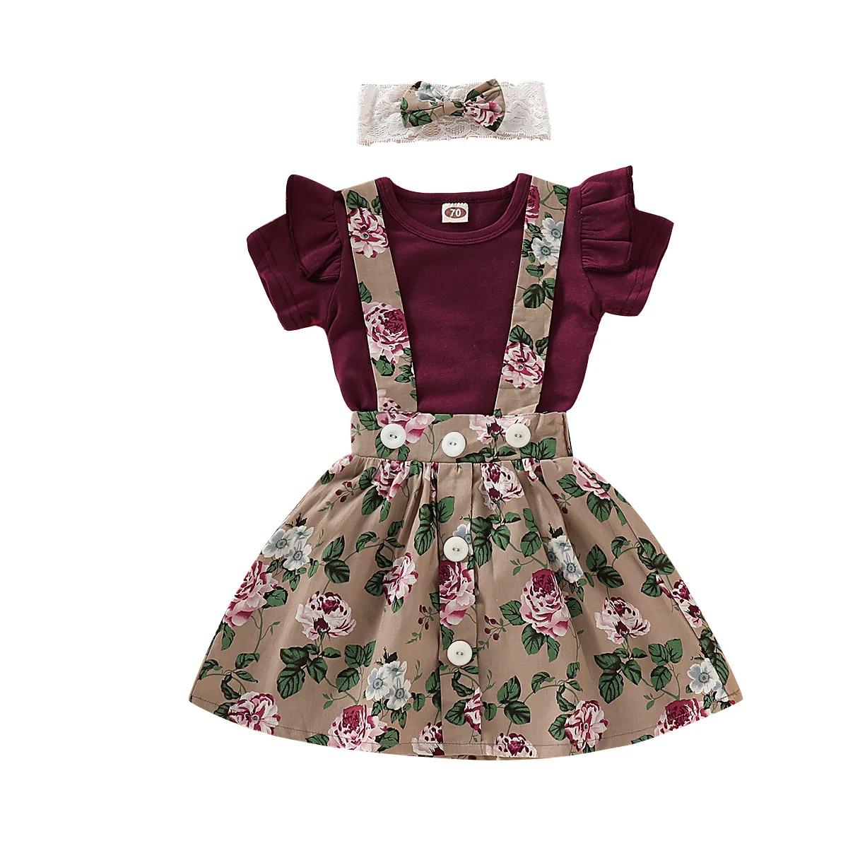 

OEM vetements pour enfants floral first communion princess birthday 1 year old summer boutique kids clothing sets for girls