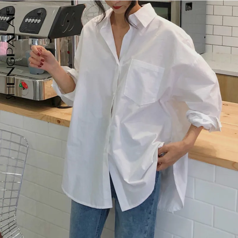 

2021 Spring New Women's Long Sleeve Blouse Retro Hong Kong Style White Shirt, As pictures