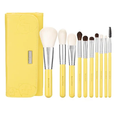 

Professional 10pcs of brushes set of animal hair portable bag eye shadow brush foundation makeup brush set, Picture color