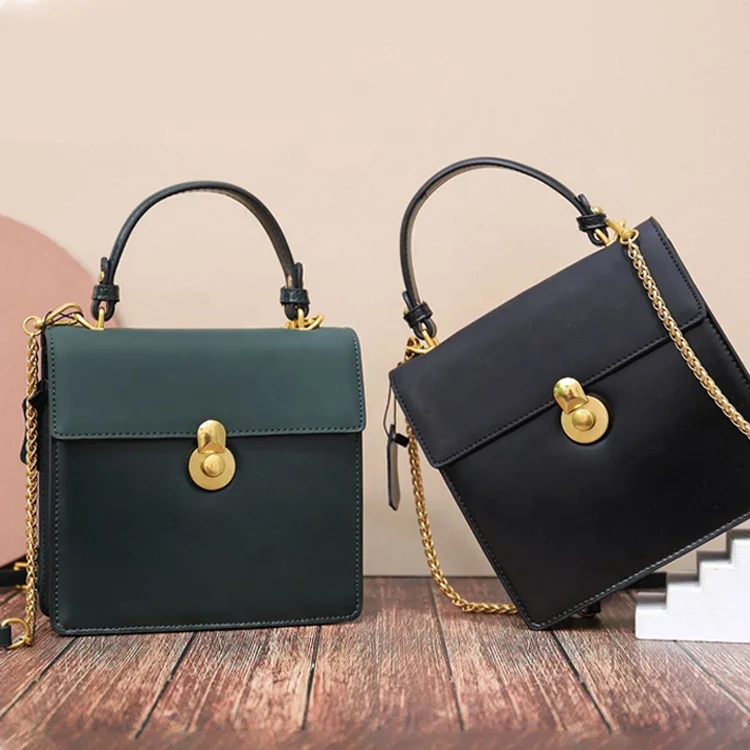 

Genuine Leather Female Bag Vintage Handbag Temperament Cowhide One-shoulder Crosslung Carry Bag Large Capacity Tote Bags, Green