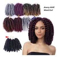 

8inch Ombre Jumpy Wand Curl Crochet Braids 20 Roots Jamaican Bounce Synthetic Crochet Hair Extension for Black Women