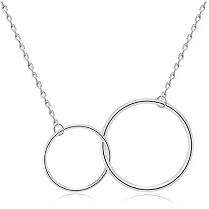 

Mother Daughter Necklace 925 Sterling Silver two interlocking infinity circles Mothers Day Jewelry Gift
