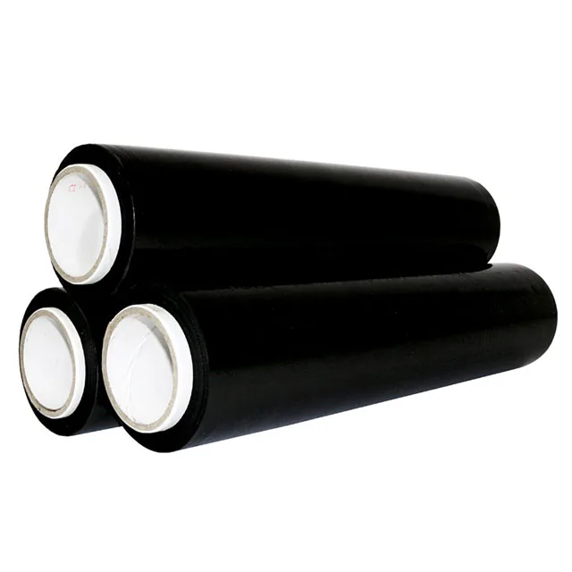 Black LLDPE Polyethylene Stretch Film 500mm Soft High Tensile Strength Packaging Film Pallet Wrapping Machine Stretch Film