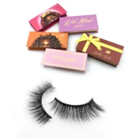 

Hot Sale Natural Long Eyelashes 3D Mink 20mm 18mm Lashes Synthetic Eyelash Diamond Box Design Paper Packaging