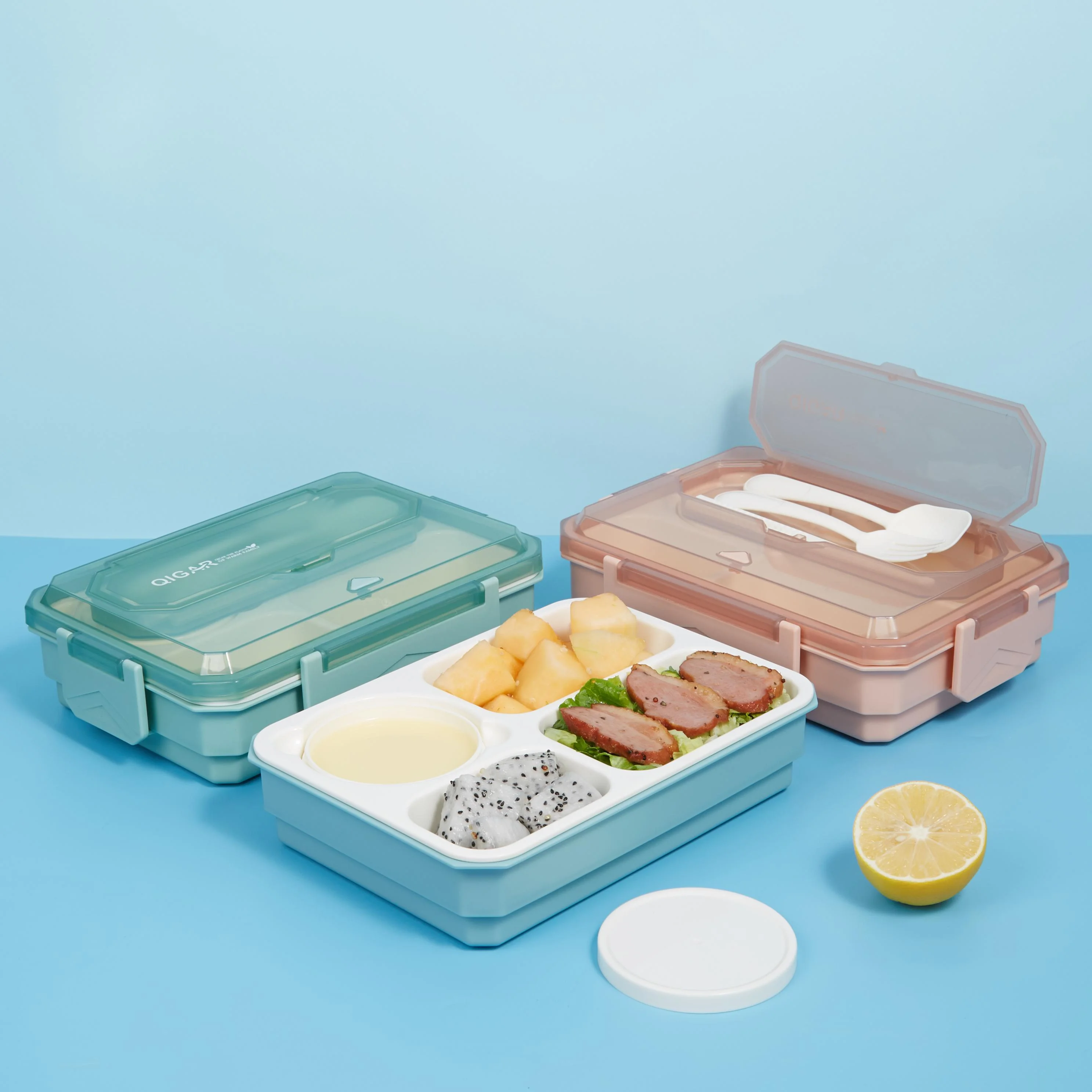 

Hot sales eco friendly lunch box double wall pp bento box compartments microwave safe lunch box