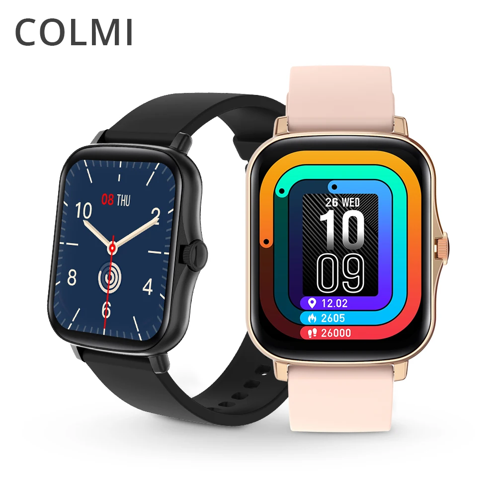 

COLMI P8 Plus 1.69 Inch Reloj Smartwatch 2021 Touch Screen Fitness Sports Blood Pressure Bar Ip67 Bracelet Charge Smart Watch