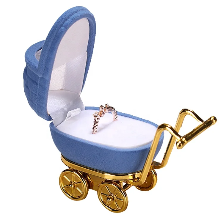 

Stroller Shape Necklace Ring Jewelry Gift Packaging Jewelry Box, Wine red