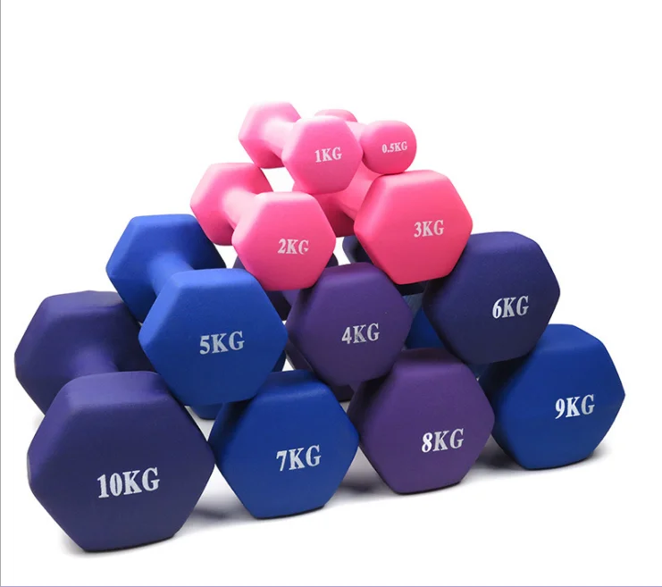 

Hot sale gym home woman dumbbells fitness color dipping hexagon dumbbell, Custom color