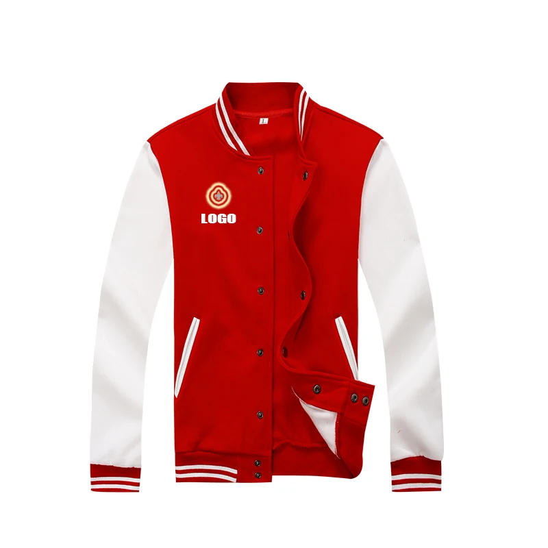 Custom Printing Long Sleeve Baseball Jacket Men Plain Blank Varsity Letterman Jackets