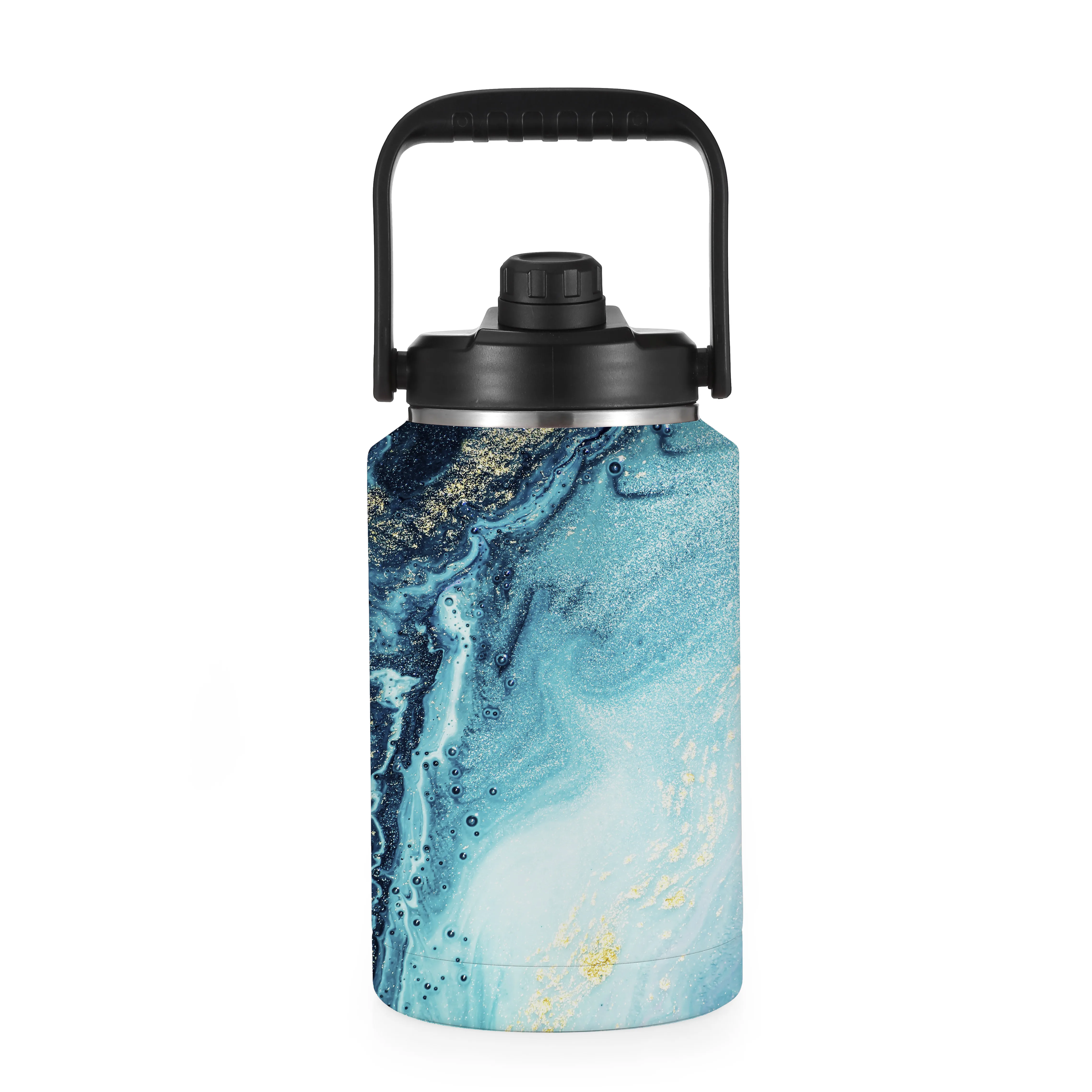 

1 Gallon Water Jug Vacuum Insulated Stainless Steel Wide Mouth 128oz Water bottle Beer Growler For Cold Hot Water, Customized color