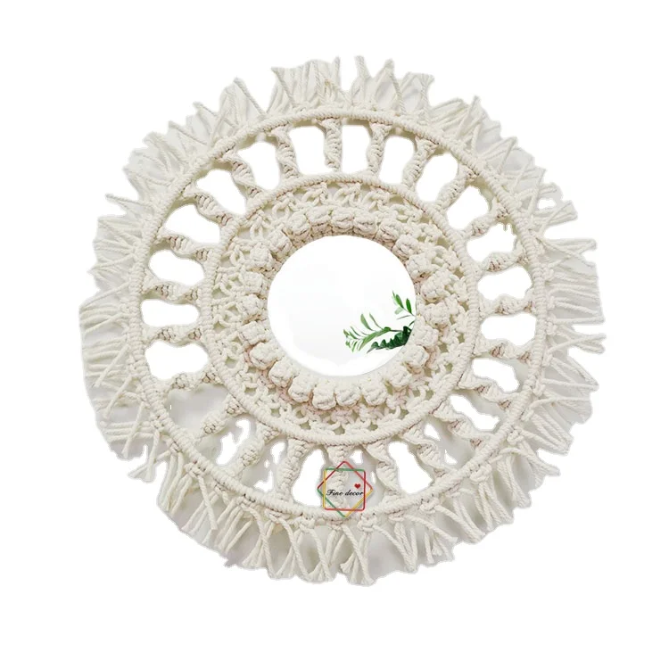 

macrame round mirror wall art makeup mirror mini mirrors, Different colors