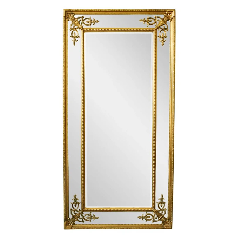 

Luxury european style matte gold wall hanging vintage wood carving mirror frame home decor mirror Decorative Furniture, Avaliable