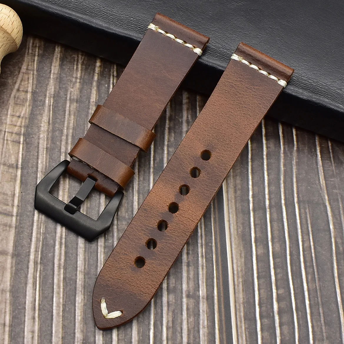 

20mm 22mm 24mm Quick Release Leather Watch Strap Handmade Leather Watch Band, Optional