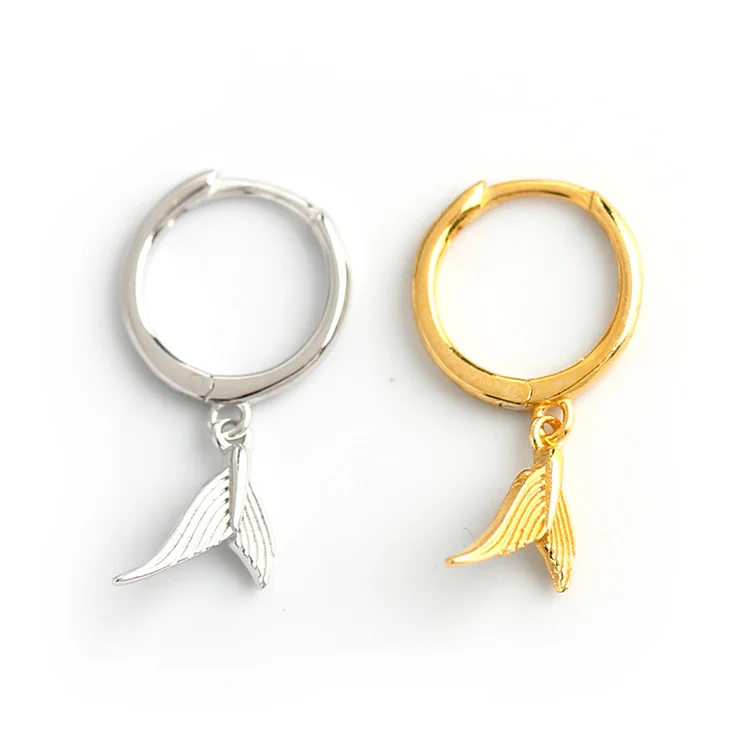 

Simple jewelry 21524 925 sterling silver fishtail earring boho earrings
