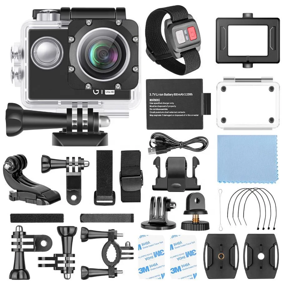 

2020 New Design HD Display Screen 4K Resolution Waterproof Wifi Share Control Action Sports Camera