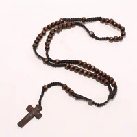 

Rebaccas Cheap Wooden Bead Rosary, Rosary Necklace Christian Necklace Wholesale