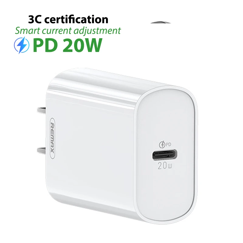 

Remax PD 20W 18W Fast Charger CN UK EU US 2USB RP-U70 Fast Charging Wall charger, White