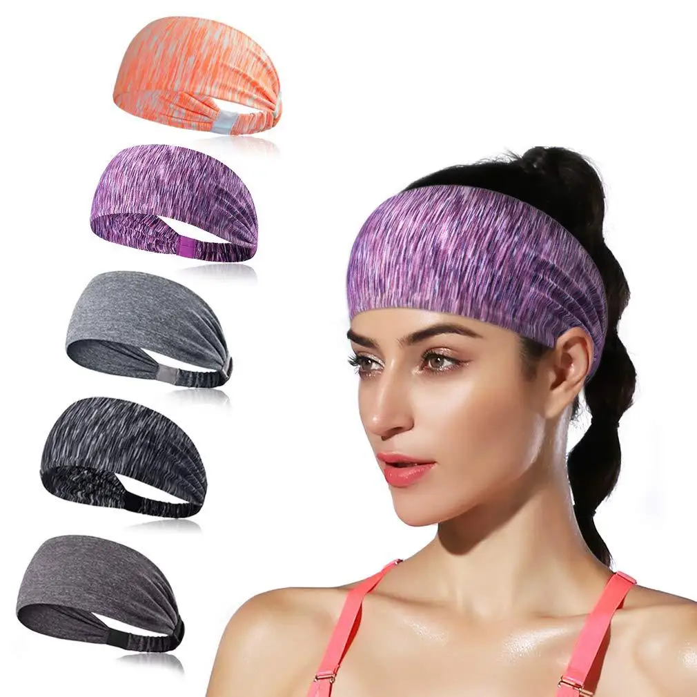 

Ready to ship sweatband Running fitness men and women sport adjustable headband yoga sport sweat Absorbing headband