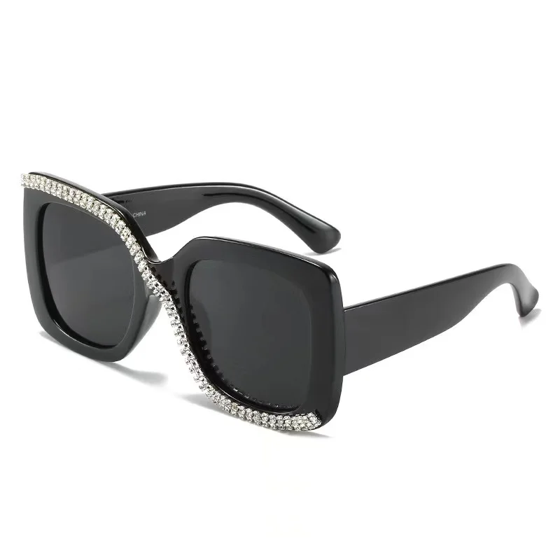 

2021 new Handmade diamonds sun glasses square frame women fashion sunglasses