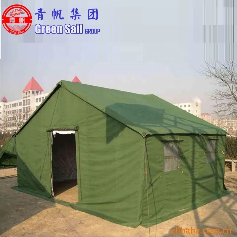 

4mx3m Large Tarpaulin Camping Command Post Refugee House Shaped Tent, Negotiable