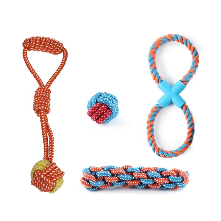 

Hot Sale Cotton Rope Chew Toys Bite-Resistant Dog Toy Pet Tug of War Training Teeth Cleaning