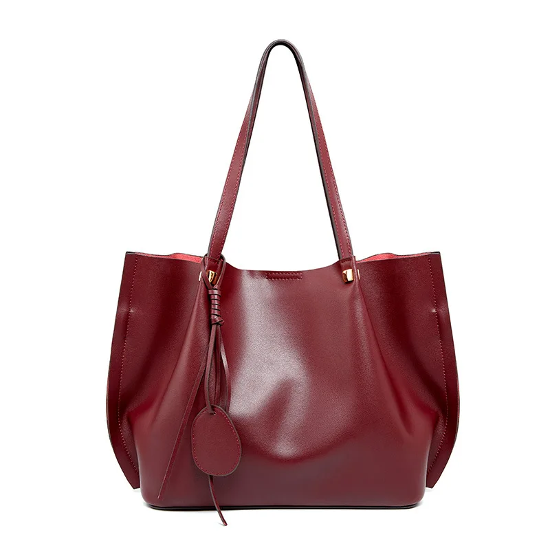 

China Supplier Wholes Factory Luxury Classic Fashion Big Mother Big Size Genuine Leather Women Handbags Tote Bags, Black, wine red, khaki, sky blue