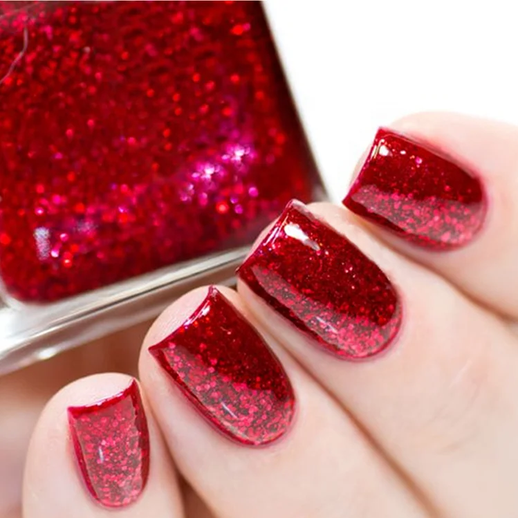 

Gel Nail Polish Glitter Cat Eye Gel Color UV LED Nail Art Gel Lacquer, Red