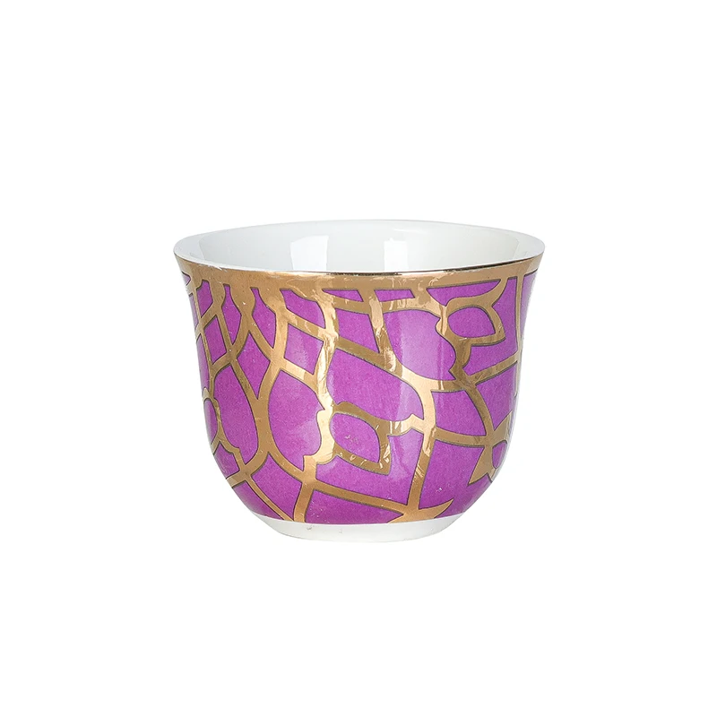 

6 pcs set china fine porcelain arabic cawa cup without handle, Pink,grey,yellow,etc/customized