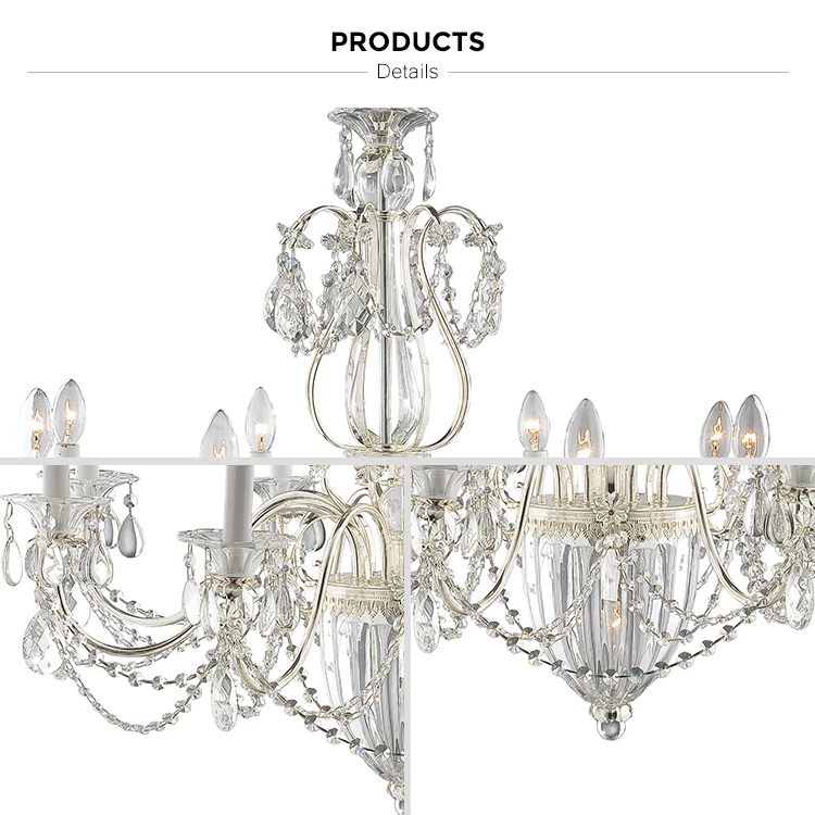 wrought iron silver chandelier