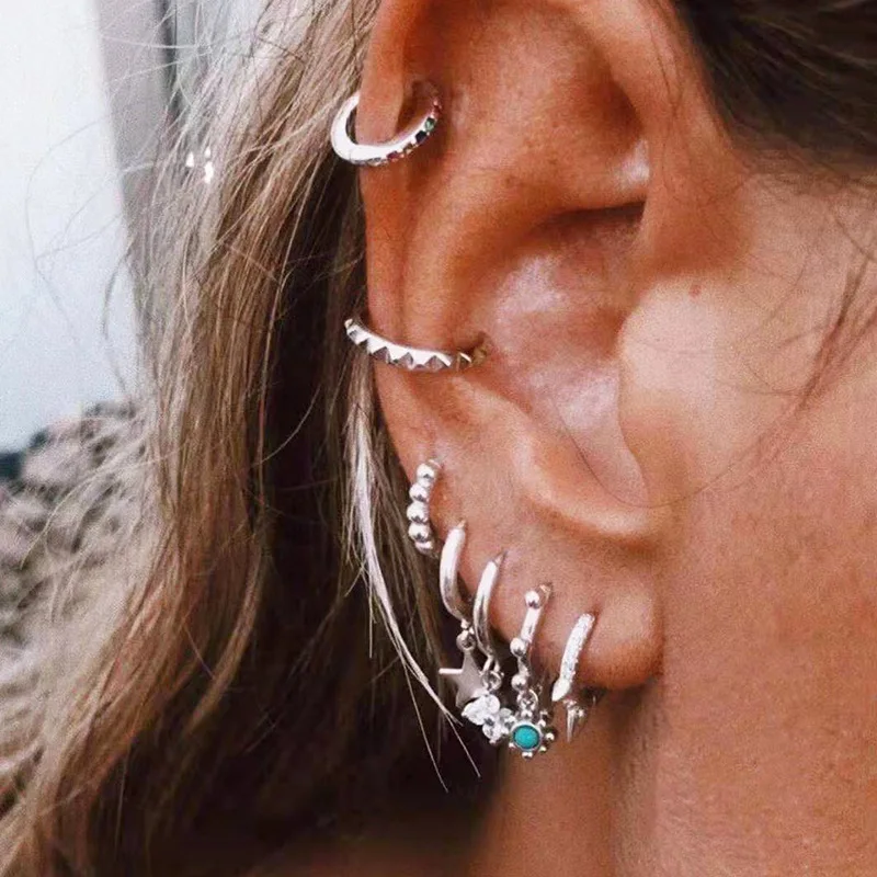 

Wholesale Fashion C Shape Hoop Earrings Diamond Drop Earrings Cheap Earring Sets For Women