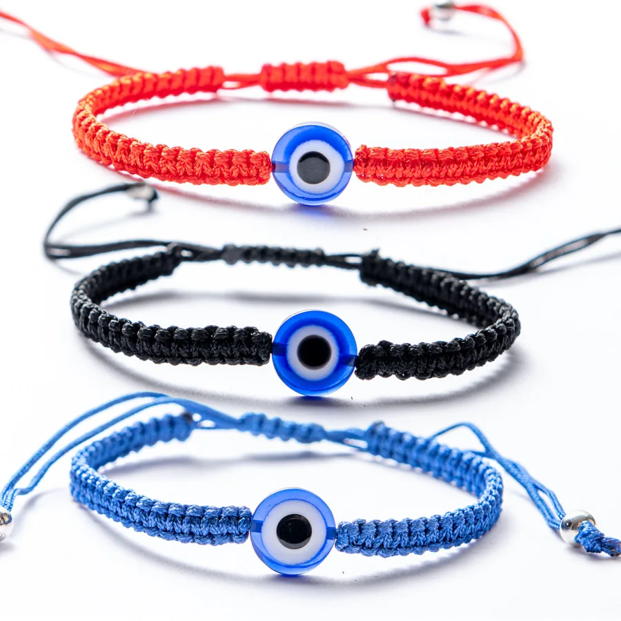 

Weave Turkish Devil Eye Bohemian Friendship Bracelets Cotton Thread Handmade Braided Boho String Cord Hippie Women Men