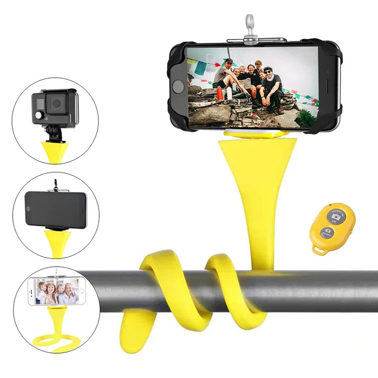 

Wireless Remote Camera Flexible Selfie Stick Clip Tripod Mount Car Phone Holder For GoPro Bicycle