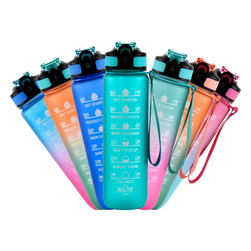 

HYB OEM Bouilloire 32oz colorful bpa free leaking sport plastic water bottle with handle