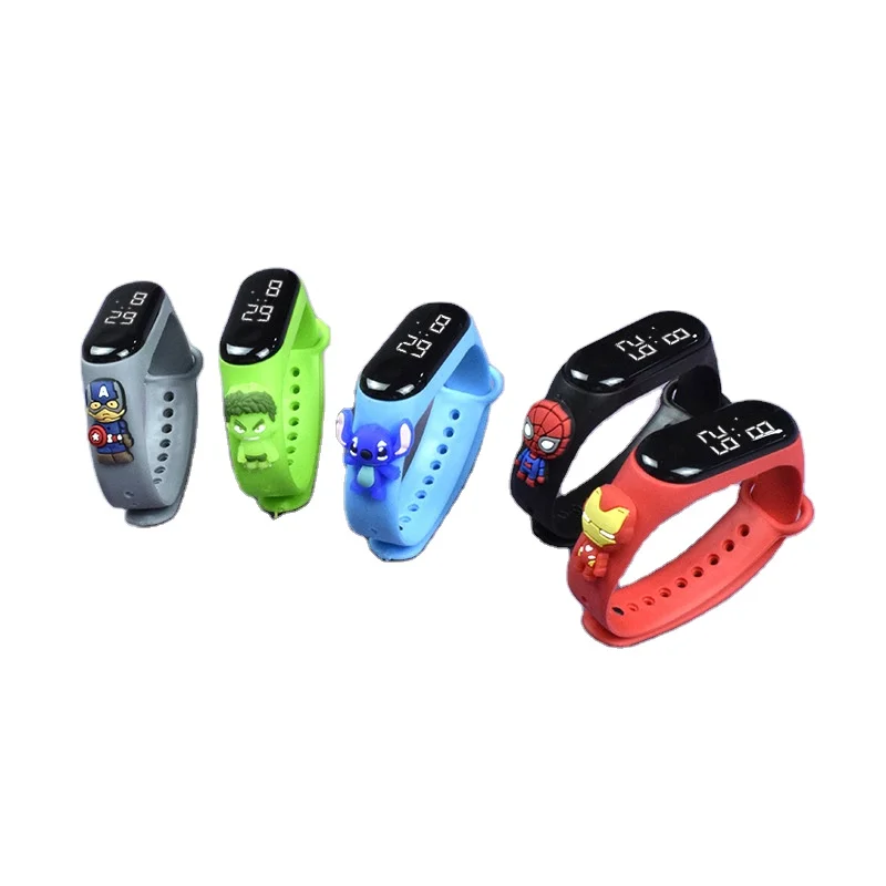 

Elementary Middle School Students Cartoon Watch Children's Doll Watch Luminous Touch Waterproof Superman LED Electronic Bracelet