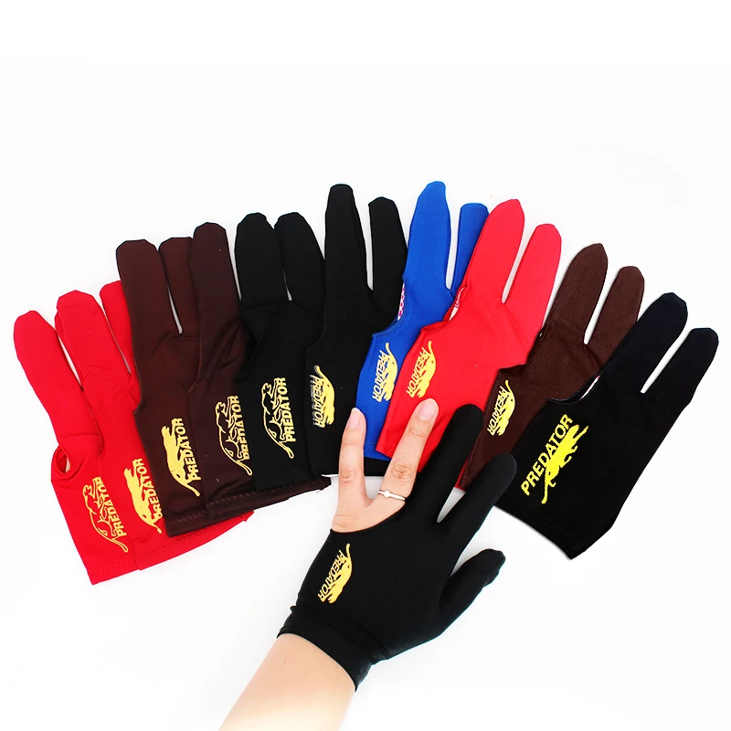 

Popular Sell Good Quality Pattern Billiard Pool Snooker Gloves 3 Fingers, Assorted color