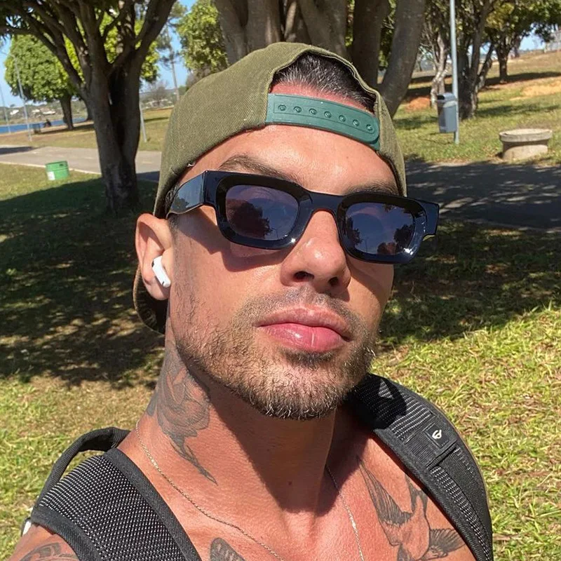 

88932 Fashion Punk Square Sunglasses Women Custom Concave Sun glasses Men futuristic sunglasses