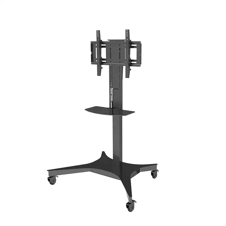 

Mobile Motorized TV Lift Floor Stands Rolling TV Carts With Wheels Shelves, Custom color