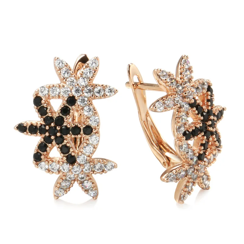 

Amazon 2022 New arrival Earring Jewelry Starfish Earring Rose Gold Cubic Zircon Earrings Women