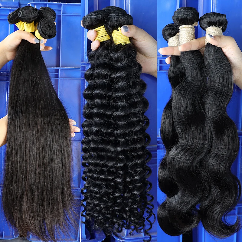 

High Quality Double Drawn Unprocessed Silly Virgin Brazilian Human Hair Extension raw Cuticle Aligned human hair bundles vendor