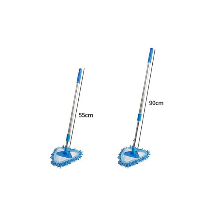 

AA336 Triangular Lazy Mop Retractable Glass Cleaner Kitchen Living Room Floor Wiping Mini Mopping Cleaner Small Flat Mop, Blue