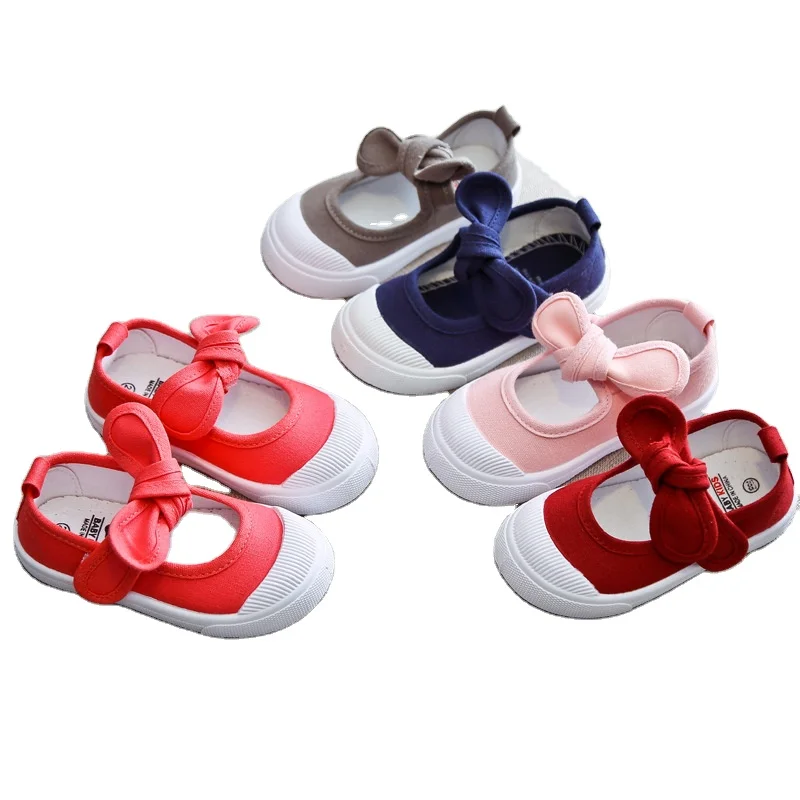 

free shipping Boutique blank color baby prewalker shoes soft bow and tassel spring and fall kids slip-on shoes, Picture