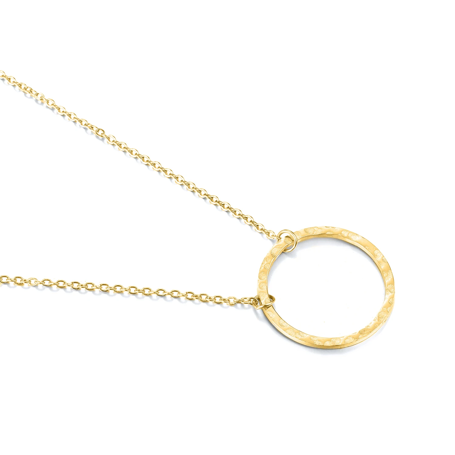 

Couple Statement Charms Necklace 14k 18k Gold Plated Stainless Steel Circle Charm Chain Link Necklace Pendant for Women