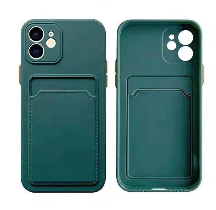 

Trendy Candy color insert Card TPU Soft frosted Cell Phone Case for iPhone 6 7 8 Plus X XR XS 11 12 mini Pro max Back Cover