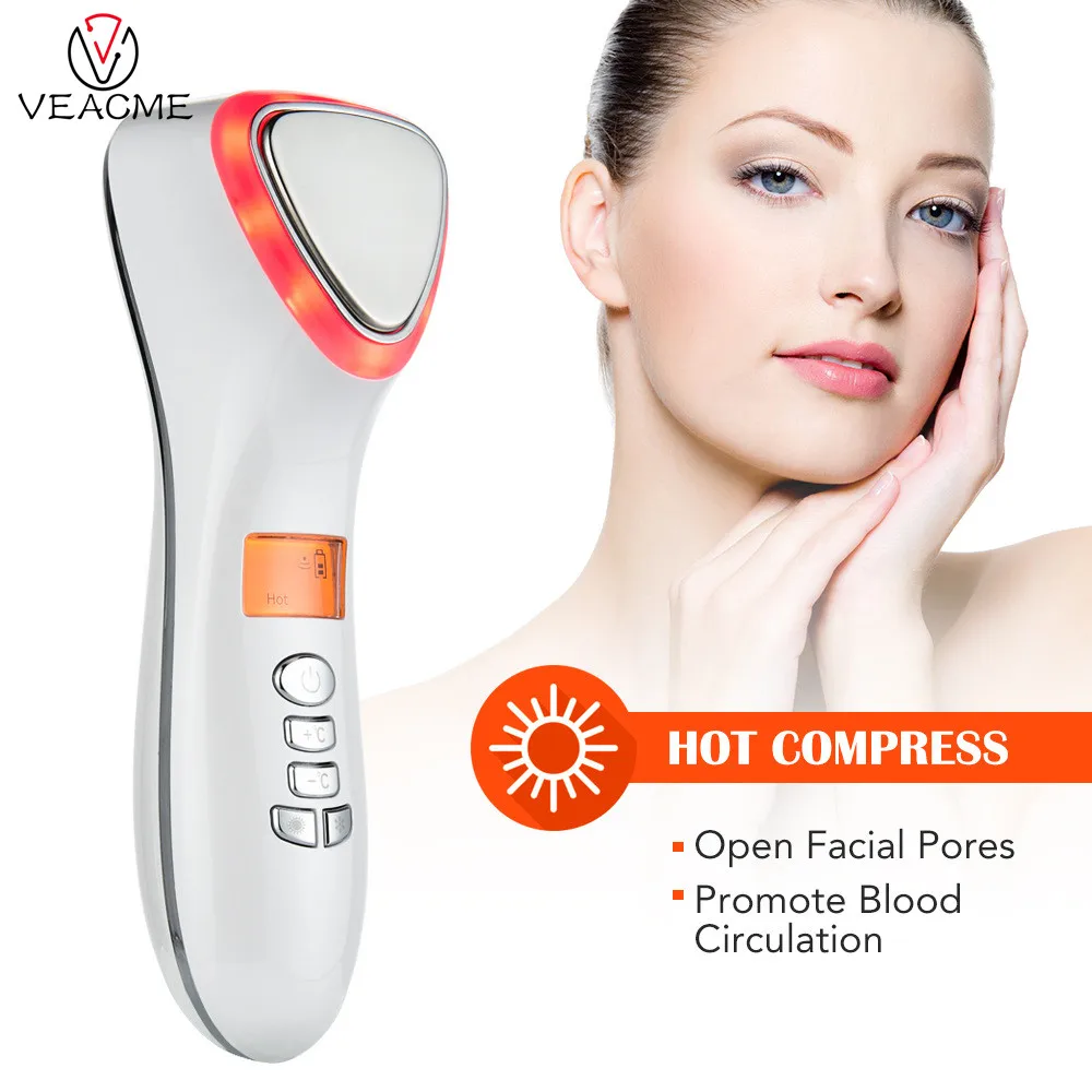 

Ultrasonic Cryotherapy Face Lifting Hot Cold Hammer Electric EMS Skin Tightening Spa Facial Massager